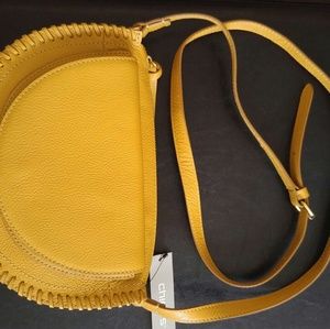 Chicos lemon yellow leather Crossbody bag NWT